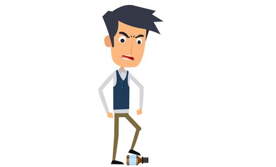 an动画制作素材男子踩踏药瓶的动作设计
