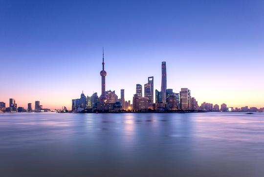 上海市容和日出的天际线照片素材-图片id:300211451