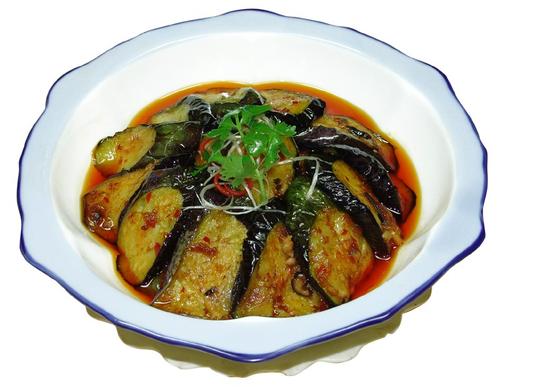 茄子二中式菜品美食素材图片白底图