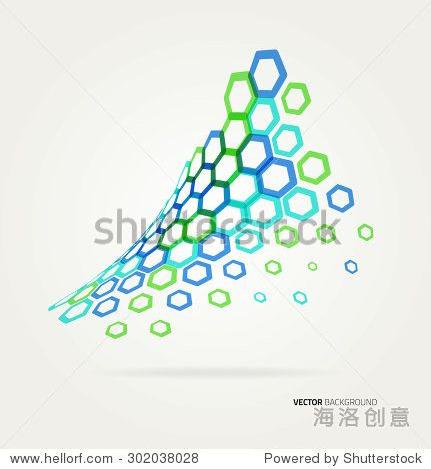 摘要hexagons模板vectorwave.