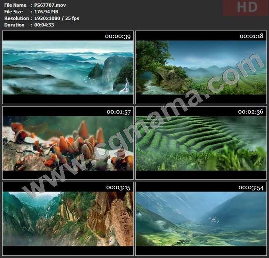 ps67707江南山水风景茶园民谣歌曲配乐成品舞蹈大屏幕led晚会高清