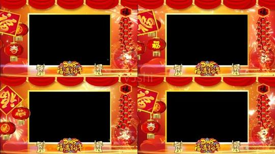 2018狗年拜年边框遮罩带通道视频素材6