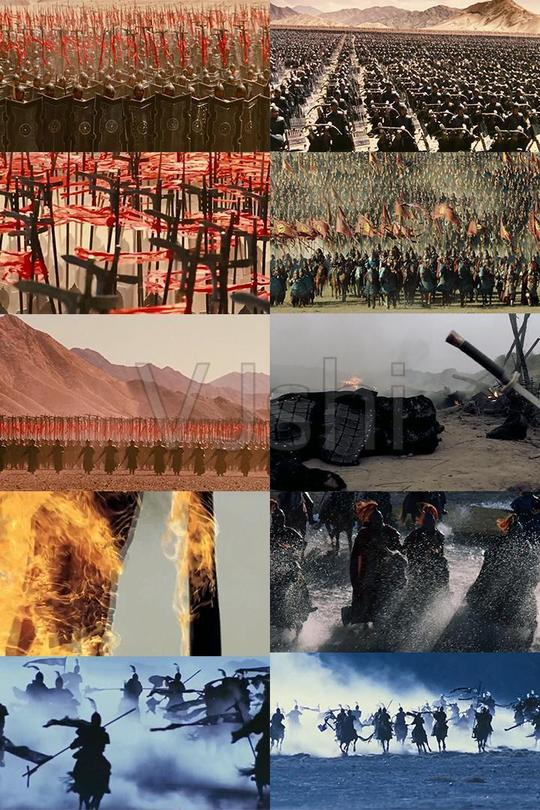 古代战争军队厮杀场景素材