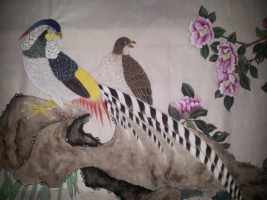 工笔画锦鸡