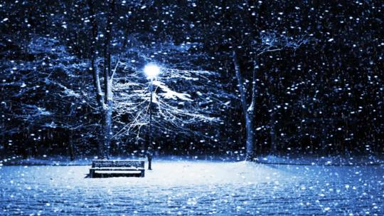 歌曲雪人舞台背景唯美雪花飘落视频素材