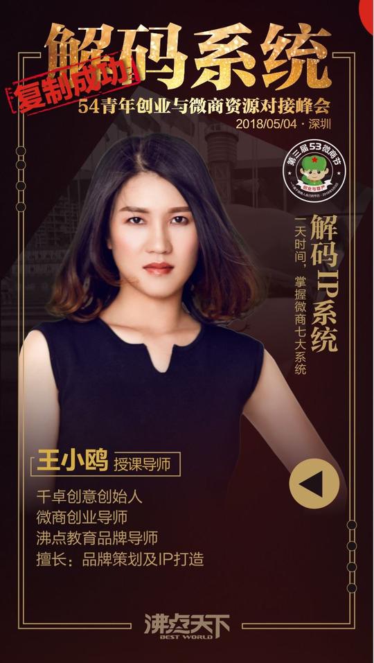 解码系统,复制成功53微商节,54青年创业及微商资源对接峰会