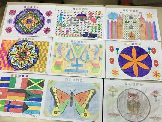 学生们便发挥自己的想象力在方格纸上设计美丽的图案.