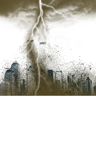 地震天空雷电灾难乌云效果素材