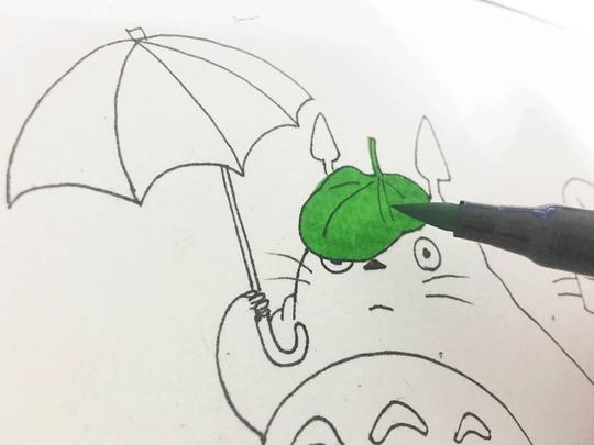 快准备好小板凳小桌子开始上课吧水彩笔画龙猫准备材料樱花24色