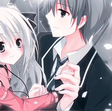 动漫害羞爱情情侣头像图片