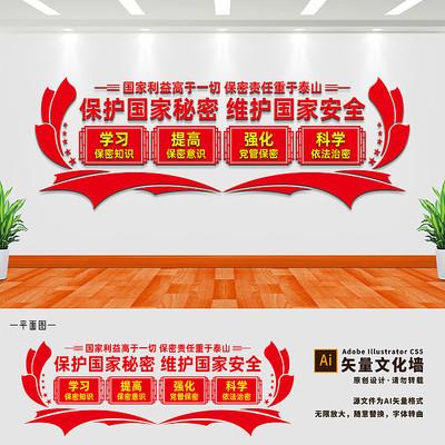 依法保密文化墙设计