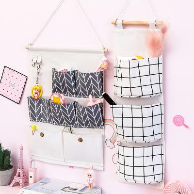 小件物品收纳袋挂布艺神器悬挂式门后挂兜包包袜子衣柜宿舍储物袋