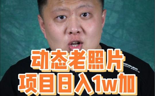 靠制作动态老照片日入1w，利用信息差赚钱