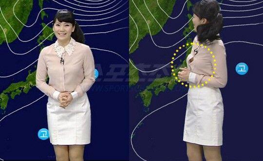 韩国女气象播报员直播露胸主持人着装遭批