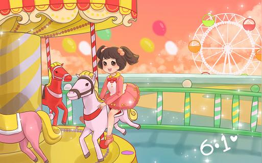 卡通手绘童年回忆六一儿童节儿童原创插画素材海报