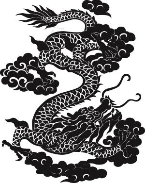 龙图案元素矢量图可编辑龙印花ai源文件传统中国元素印花素材龙(66)