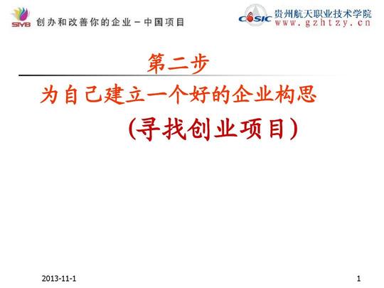 syb创业培训第二步:寻找创业项目ppt