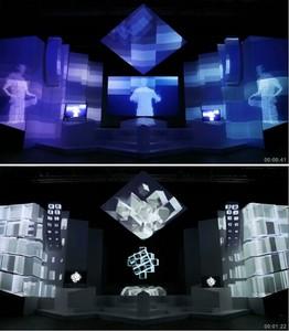 f1732动态动感全息大屏幕布裸眼3d投影秀背景led大屏幕视频素材