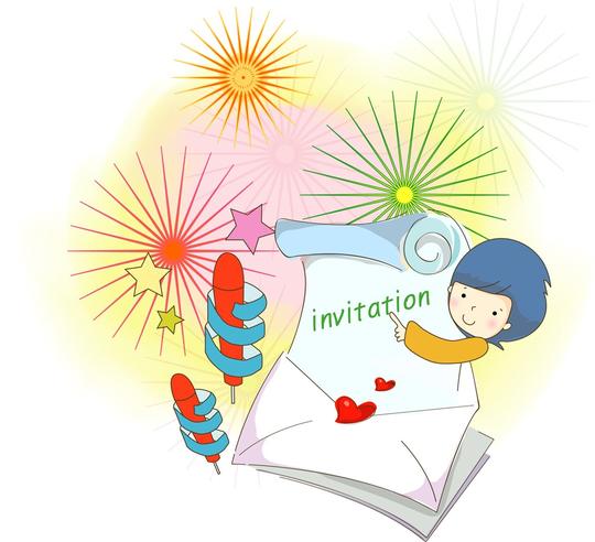 认真学习的可爱卡通男孩
