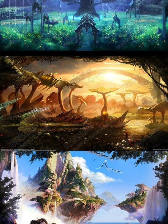 震撼【原画集】动画场景科幻氛围横版q版建筑游戏素材cg参考集