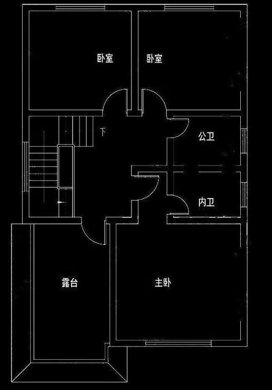 83平米;建筑设双层大门厅,二层阳台自然成型,一侧的超大窗型设计精美