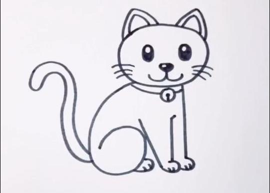 简单几笔画猫咪简笔画图片"