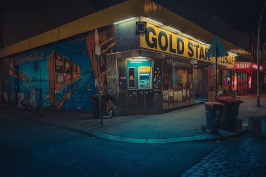 城市街道夜景素材