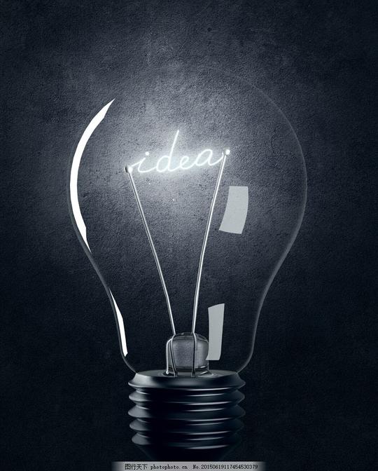 点亮的创意灯泡