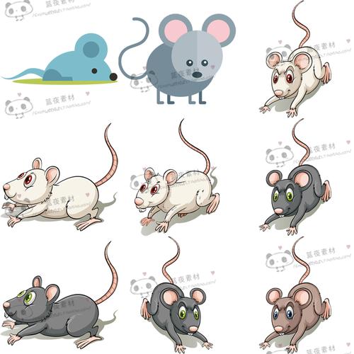 129号动物老鼠仓鼠宠物可爱卡通图案标志合集ai设计eps矢量素材