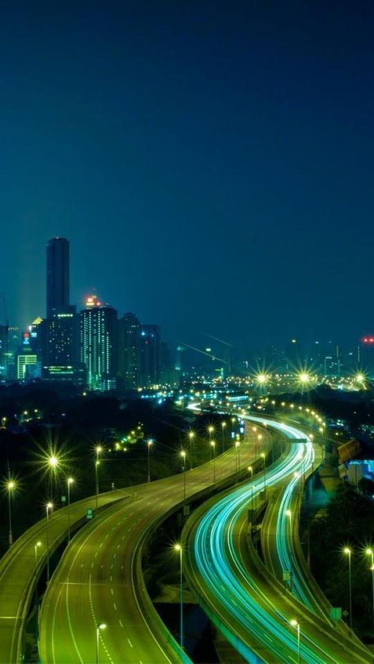 城市灯光夜景小米手机壁纸-找素材2013采集