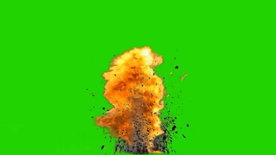 地面爆炸爆破掀翻泥土绿屏抠像影视特效视频素材