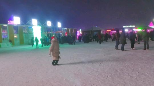 2018年元旦，哈尔滨冰雪大世界门口拍别人的泼水成冰