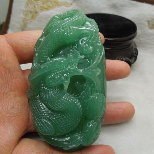 天然印度翡翠绿色东陵玉生意兴隆手把件玉石手把件批发