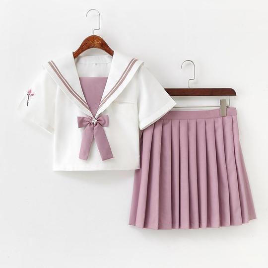 日系jk制服女粉色刺绣水手服璀璨星空jk草莓jk制服高中学生套装