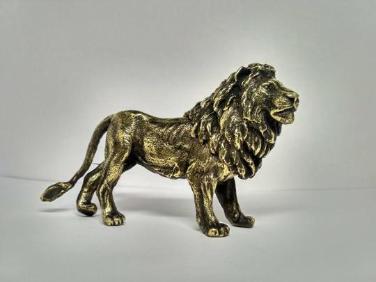 乌克兰代购sculpture◇手作复古霸气狮子黄铜铸造雕塑汽油打火机