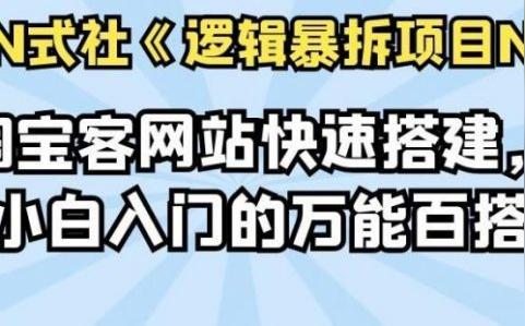 倪尔昂逻辑暴拆项目n式之14:淘宝客网站快速搭建，推荐小白入门的万能百搭副业