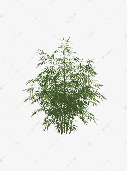 扁平简约手绘风绿色植物竹子竹林元素