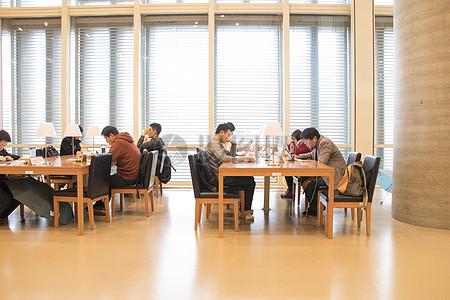 图书馆自习室认真学习的人摄影图片素材免费下