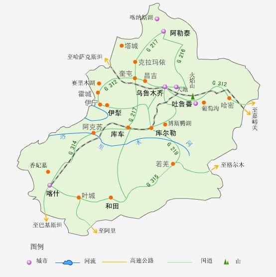 新疆地图,新疆和哪些国家是挨着的地图版?