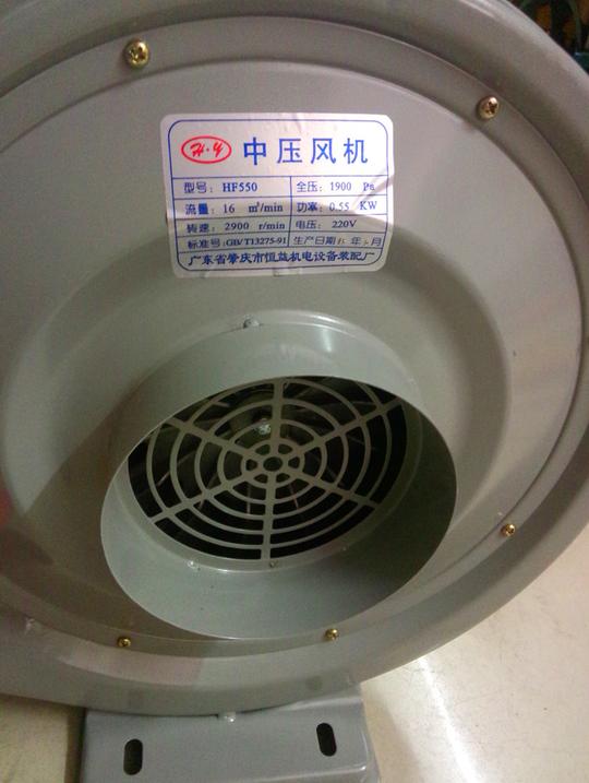 恒益牌中压风机hf550w吹炉子吹拱棚鼓风机激光设备专用带进出风口