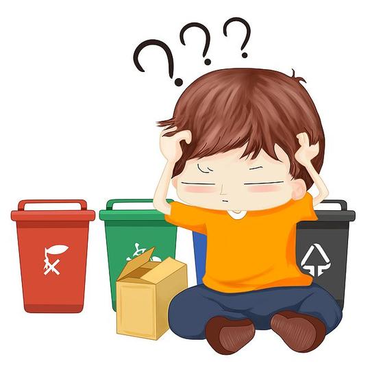 垃圾分类卡通插画素材