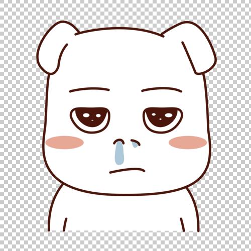 矢量表情包_日常情绪狗狗表情包之流鼻涕【高清表情包png素材】