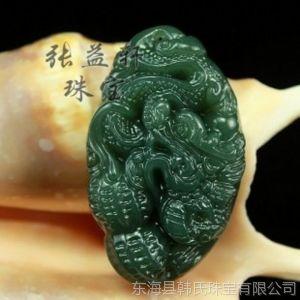 和田玉生肖龙挂件青玉生意兴隆花生项链吊坠厂家玉器批发供应