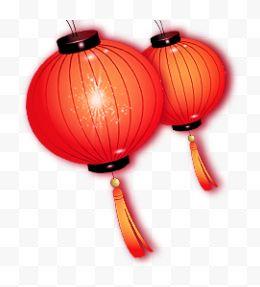 红灯笼灯笼新年春节传统红灯笼元宵节大红灯笼节日素材中式灯笼传统灯笼两个灯笼
