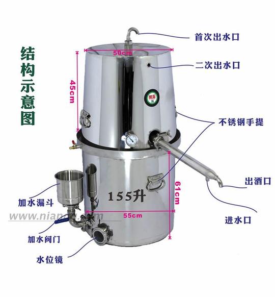 新款天锅蒸酒器传统酿酒设备蒸酒机纯露机自制白酒机创业设备