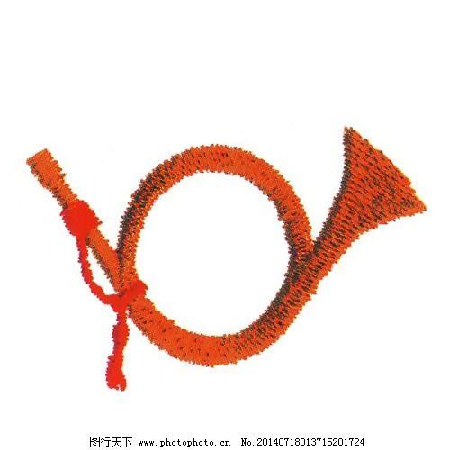 绣花喇叭橘黄色交响曲喜庆免费素材
