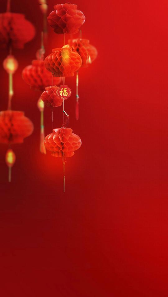 唯美红色灯笼h5背景素材