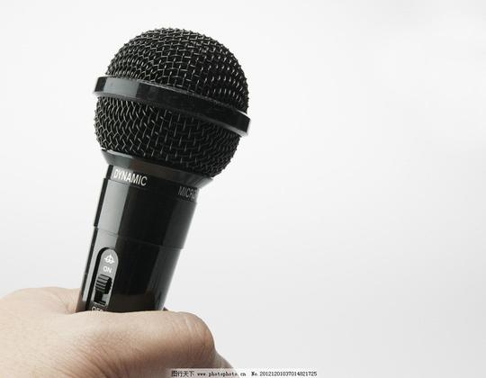 递话筒麦克风演讲话筒黑色麦克风生活素材摄影