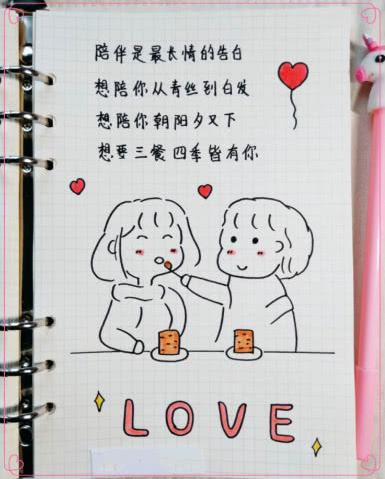 超奈斯·闺蜜·告白简笔画:耀眼的人很多,闪到我的只有你一个