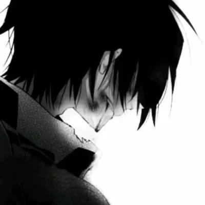 二次元丧系男头/黑白/,卡通动漫,男生,强迫症,二次元